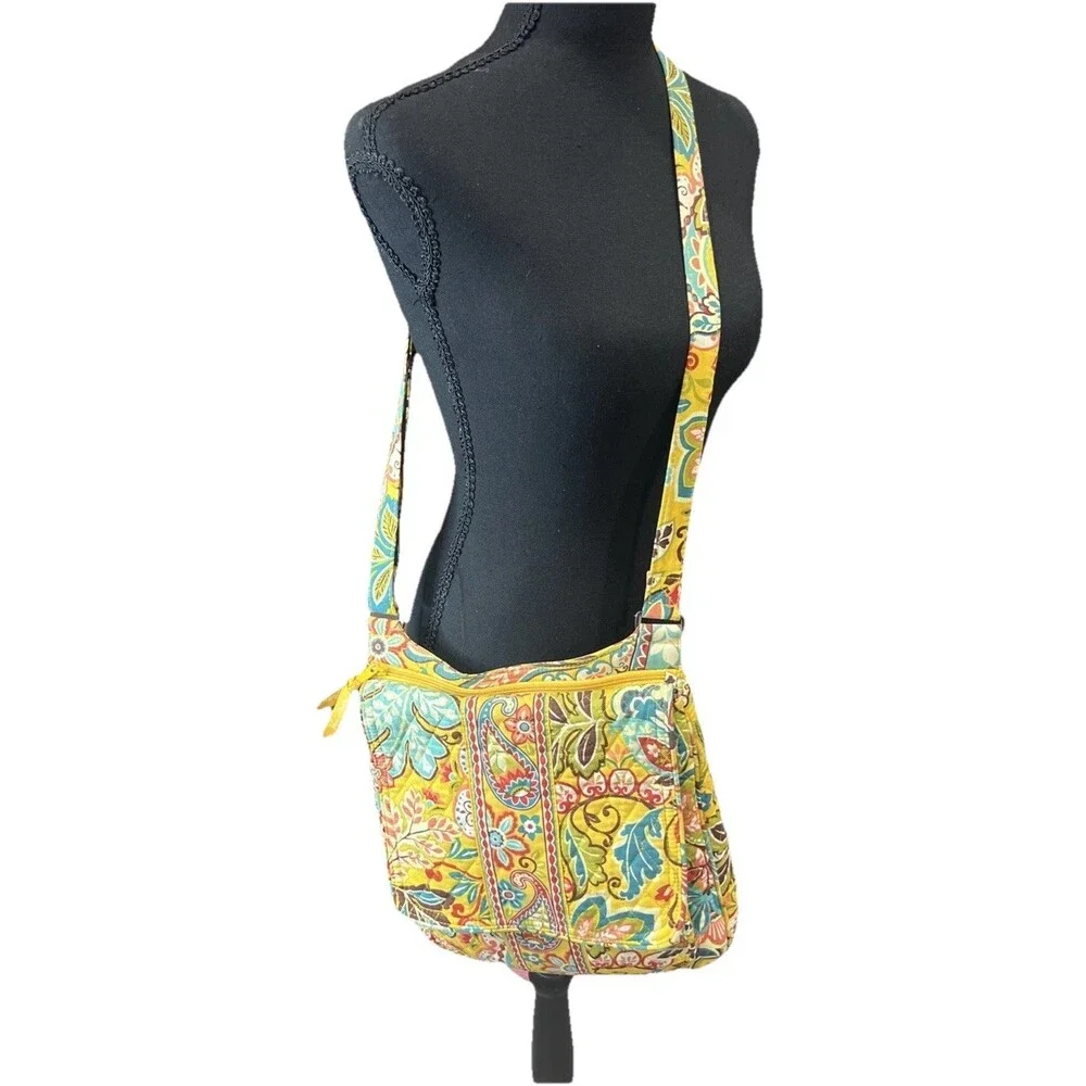 Vera Bradley (2012) Retired Provencal Paisley Pattern Flap Closure Crossbody